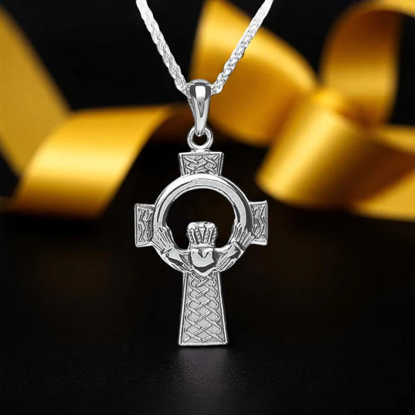 Sterling Claddagh Cross by Boru