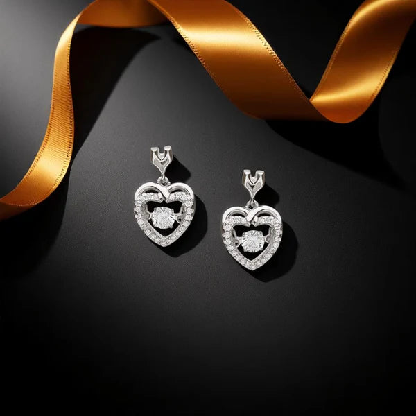 Boru Dancing stone heart earrings