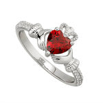 Ring - January birthstone Claddagh