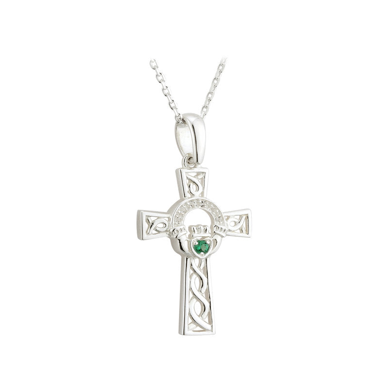 Sterling Claddagh Cross Pendant