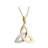 Trinity Knot Pendant in 10k gold with Diamond Accents. - Celtic Corner / Scottish Treasures