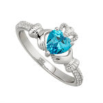 Ring -March birthstone Claddagh