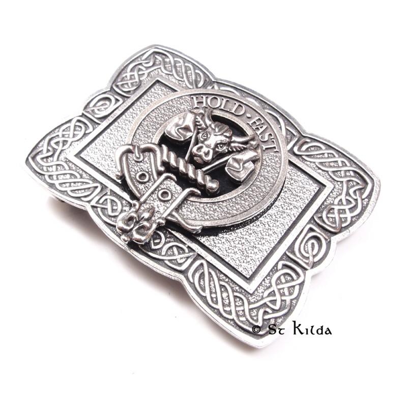 Clan Crest Buckle Ornate Rectangle A-L - Celtic Corner / Scottish Treasures