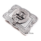 Clan Crest Buckle Ornate Rectangle A-L - Celtic Corner / Scottish Treasures