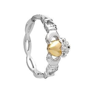 Claddagh Ring Sterling Silver and 10K gold - Celtic Corner / Scottish Treasures