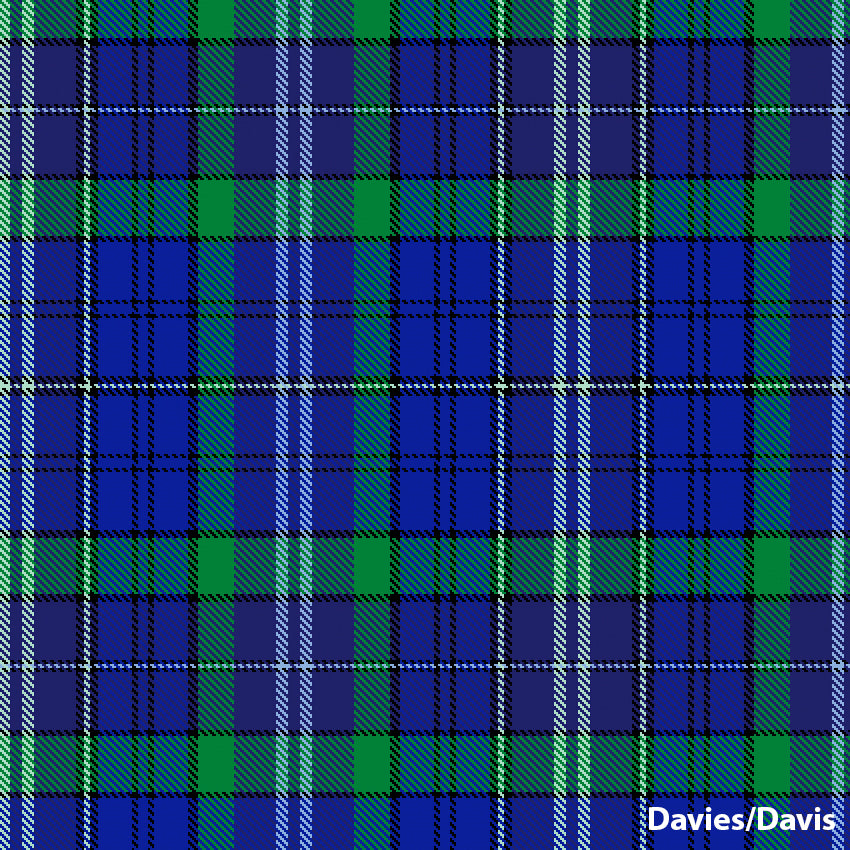 Davies/Davis Welsh tartan.  Scottish Treasures Celtic Corner