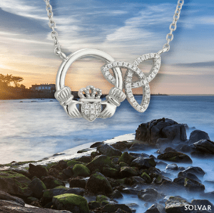 Interlocking Claddagh and Trinity Knot Pendant