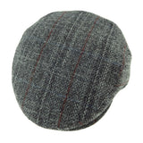 grey plaid Harris Tweed flat cap.  Fully lined.  Made in the UK.  Scottish Treasures