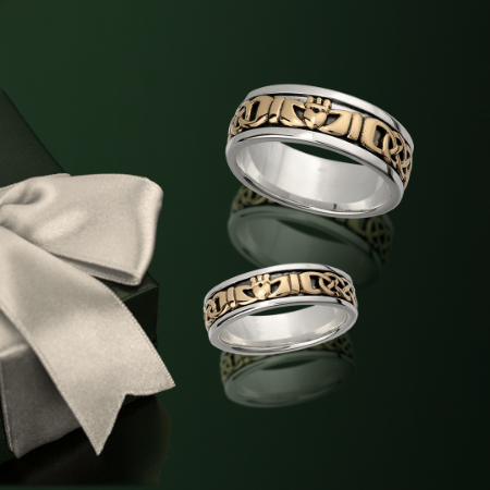 Claddagh 10K and Sterling Silver Band (Gents) - Celtic Corner / Scottish Treasures