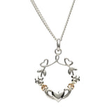 Shamrock Heart & Claddagh Pendant - Celtic Corner / Scottish Treasures