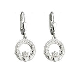 Celtic Claddagh Silver Drop Earrings - Celtic Corner / Scottish Treasures