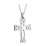 Sterling Silver Celtic Cross with Trinity Knots
