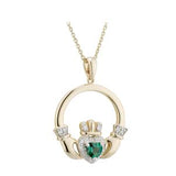 Claddagh Pendant 14k Gold with Diamond - Celtic Corner / Scottish Treasures