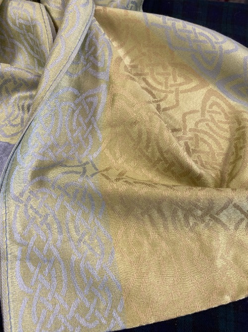 Close up of knotwork in Keeragh pashmina.  Scottish Treasures Celtic Corner