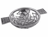 Celtic knot quaich in pewter.  Made in England.  Scottish Treasures Celtic Corner