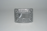 Thistle belt buckle with celtic knots in chrome finish.  Scottish Treasures Celtic Corner