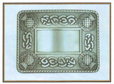 Thistle kilt buckle with celtic knotwork.  Scottish Treasures Celtic Corner