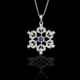 Scottish Thistle Pendant (purple stone)