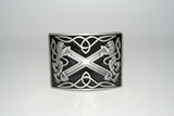 Saltire buckle with lion and St. Andrews cross; black enamel.  Scottish Treasures Celtic Corner
