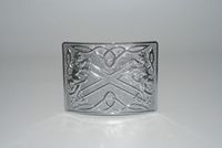 Highland Saltire kilt buckle in chrome finish.  Scottish Treasures Celtic Corner