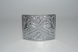 Highland Saltire kilt buckle in chrome finish.  Scottish Treasures Celtic Corner