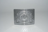 Highland Swirl kilt buckle chrome finish.  Scottish Treasures Celtic Corner