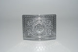 Highland Swirl kilt buckle chrome finish.  Scottish Treasures Celtic Corner