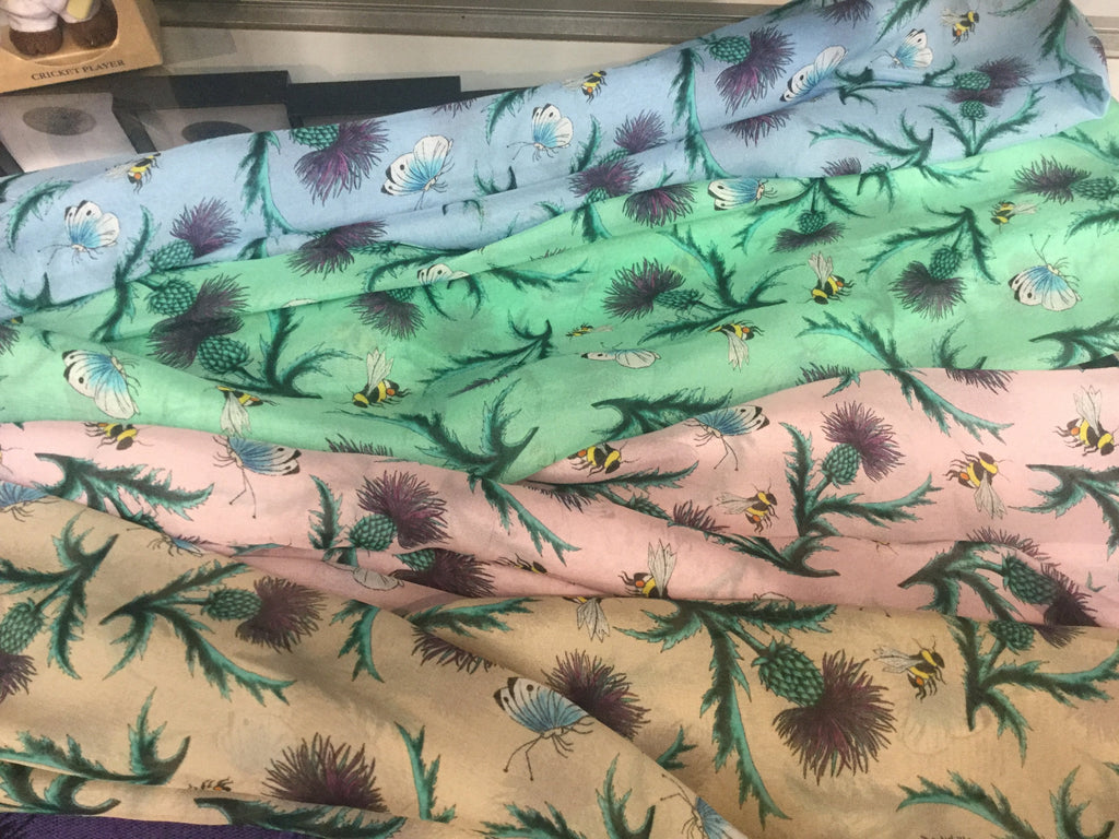 Thistle Chiffon Silk Scarf - Celtic Corner / Scottish Treasures