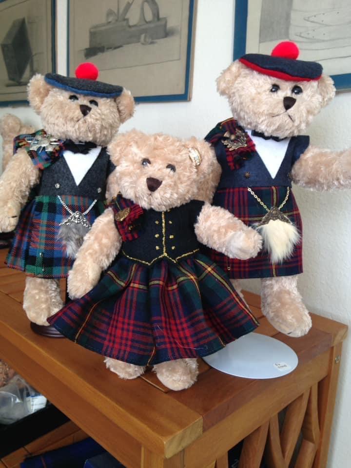Loganbeary bears dressed in Logan tartan