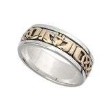 Claddagh 10K and Sterling Silver Band (Gents) - Celtic Corner / Scottish Treasures