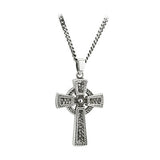 Sterling Silver oxidised celtic cross, large, with belcher chain.  Celtic Corner Scottish Treasures