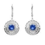 ShanOre - Celtic Disc Drop Earrings Blue & White Crystals