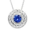 ShanOre - Celtic Pendant with Blue & White Crystals