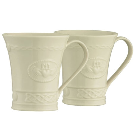 Belleek Claddagh Mugs - pair