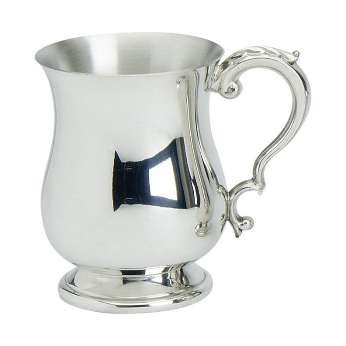 Georgian shaped tankard made from 100% lead free pewter.  Made in England.  Scottish Treasures Celtic Corner