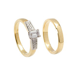 Emerald Cut Diamond Eternity Knot Engagement Ring
