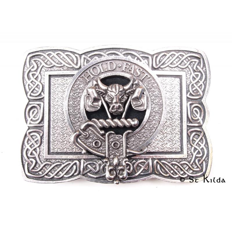 Clan Crest Buckle Ornate Rectangle A-L - Celtic Corner / Scottish Treasures
