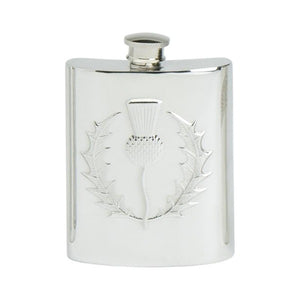 Pewter thistle flask hip