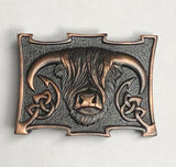 Highland Cow Buckle - chocolate bronze finish- Celtic Corner / Scottish Treasures