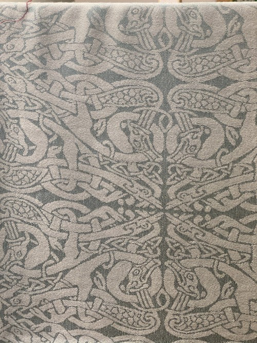 Close up image of Book of Kells design on Inishrahull pashmina