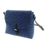 Torridon Shoulder bag in Harris Tweed.  Magnetic closure.  Denim Blue.  Scottish Treasures Celtic Corner