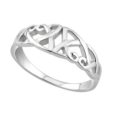Celtic knot ring in sterling silver.  Made in Ireland.  Comes boxed.  Celtic Corner/Scottish Treasures