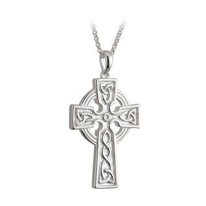 Double-sided Celtic Cross (large) with 20 inche belcher chain- Celtic Corner / Scottish Treasures
