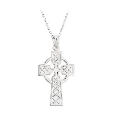 Gents Oxidized Sterling Silver Celtic Cross Pendant