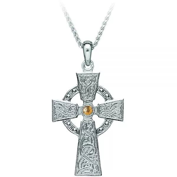 Celtic Warrior Cross (SS wit 18K bead)