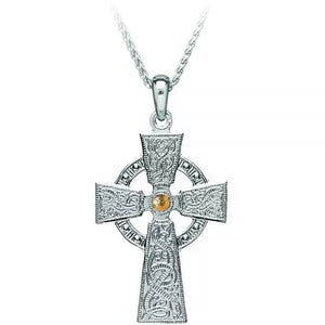 Celtic Warrior Cross (SS wit 18K bead)