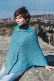 ocean blue colored celtic knot poncho