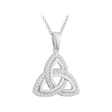 Silver & Crystal Trinity Knot Necklace