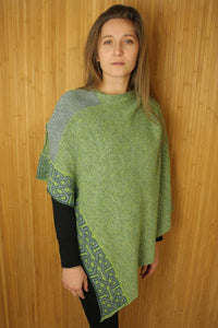 Cavan - shades of green, blue/grey are found in this poncho.  Great colors for the month of March when we celebrate St. Patrick's Day.  Cotton and linen and hand made in Scotland.  Scottish Treasures Celtic Corner