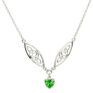 Trinity Necklace with Green heart stone